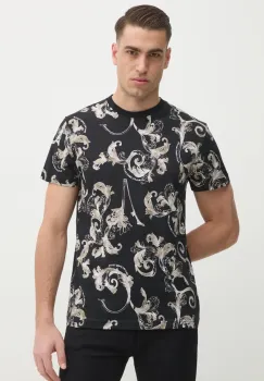 Versace Jeans Couture tricou din bumbac barbati, culoarea negru, modelator, 78GAH6S0 JS458 imagine