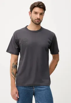 Versace Jeans Couture tricou din bumbac culoarea gri, cu imprimeu, 79GAHT06 CJ00T imagine