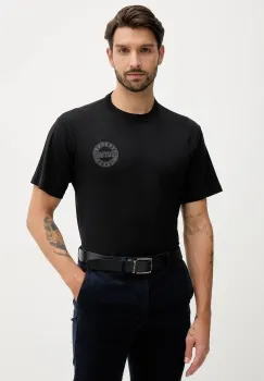 Versace Jeans Couture tricou din bumbac culoarea negru, cu imprimeu, 79GAHT06 CJ00T imagine