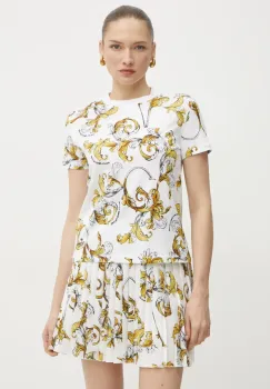 Versace Jeans Couture tricou femei, culoarea alb, 78HAH613 JS458 imagine