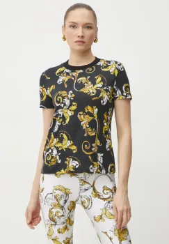 Versace Jeans Couture tricou femei, culoarea negru, 78HAH613 JS458 imagine