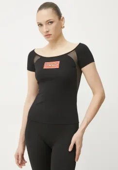 Versace Jeans Couture tricou femei, culoarea negru, 78HAH618 J0035 imagine