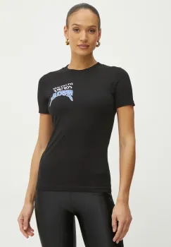 Versace Jeans Couture tricou femei, culoarea negru, 78HAHC07 CJ02C imagine