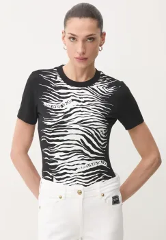 Versace Jeans Couture tricou femei, culoarea negru, 78HAHS02 CJ01S imagine