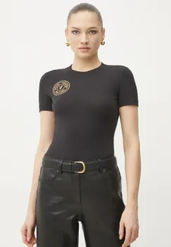 Versace Jeans Couture tricou femei, culoarea negru, 78HAHT00 CJ03T imagine