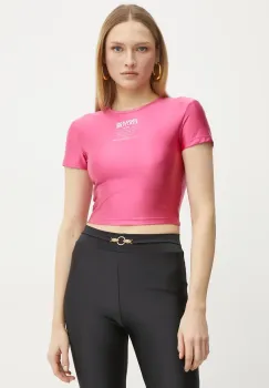 Versace Jeans Couture tricou femei, culoarea roz, 78HAH6A2 J0223 imagine