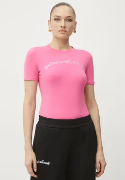 Versace Jeans Couture tricou femei, culoarea roz, 78HAHC08 CJ02C imagine