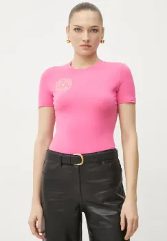 Versace Jeans Couture tricou femei, culoarea roz, 78HAHT00 CJ03T imagine