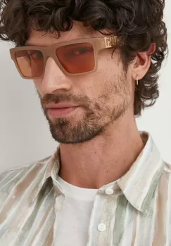 Versace ochelari de soare barbati, culoarea bej imagine