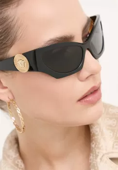 Versace ochelari de soare femei, culoarea negru imagine