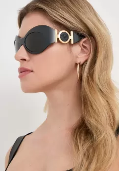 Versace ochelari de soare femei, culoarea negru imagine