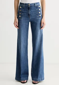 ViCOLO blugi wide leg pentru femei imagine