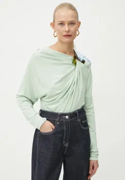 Victoria Beckham bluza femei, culoarea verde, cu imprimeu, 1125WTP006017A imagine
