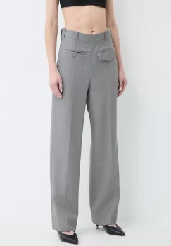Victoria Beckham pantaloni de lana culoarea gri, fason chinos, high waist, 1224WTR005385A imagine