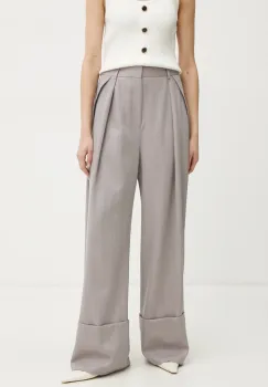 Victoria Beckham pantaloni de lana culoarea violet, lat, high waist, 1125WTR006059A imagine