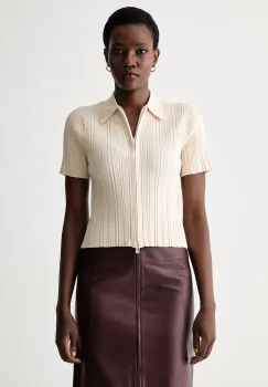 Victoria Beckham pulover cu maneca scurta pentru femei cu vascoza imagine