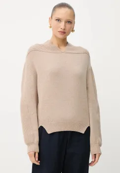 Victoria Beckham pulover de lana culoarea bej, 1325KJU006421A imagine