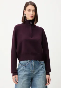 Victoria Beckham pulover din amestec de lana culoarea bordo, cu turtleneck, 1425KJU006610A imagine
