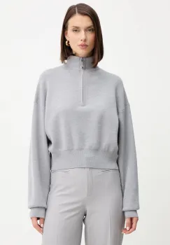 Victoria Beckham pulover din amestec de lana culoarea gri, cu turtleneck, 1425KJU006610B imagine