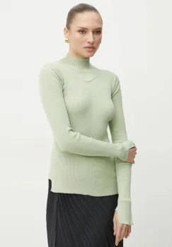 Victoria Beckham pulover femei, culoarea verde, light, cu turtleneck, 1125KTP006102A imagine
