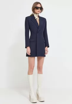 Victoria Beckham rochie culoarea albastru marin, mini, mulata imagine