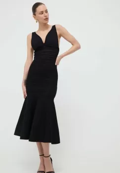 Victoria Beckham rochie culoarea negru, midi, evazati imagine
