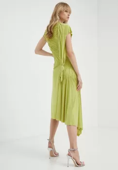 Victoria Beckham rochie culoarea verde, maxi, evazati imagine
