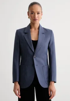 Victoria Beckham sacou cu un singur rand de nasturi pentru femei cu amestec de lana Katherine imagine