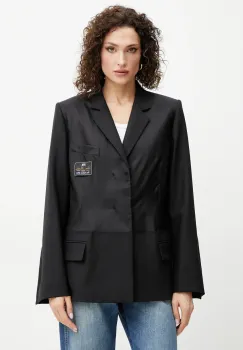 Victoria Beckham sacou din lana culoarea negru, un singur rand de nasturi, uni, 1225WJK006168B imagine