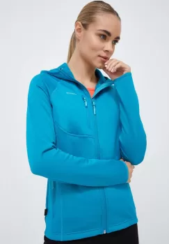 Viking bluza femei, culoarea turcoaz, cu gluga, neted imagine