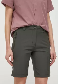 Viking pantaloni scurti outdoor Sumatra femei, culoarea verde, neted, high waist imagine