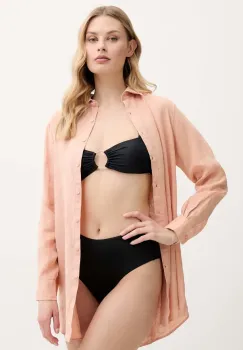 Vilebrequin camasa de in FRAGANCE femei, culoarea portocaliu, cu guler clasic, relaxed, FRGH9U10 imagine