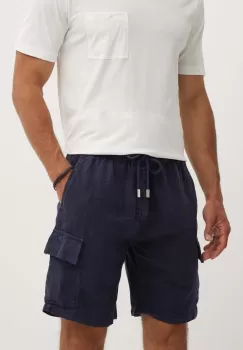 Vilebrequin pantaloni scurti din in BAIE culoarea albastru marin, BAIU3U01 imagine