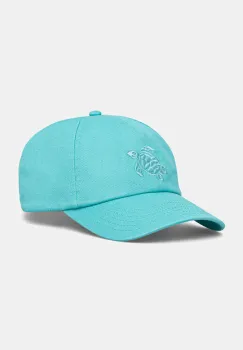Vilebrequin sapca de baseball din bumbac CAPSUN culoarea turcoaz, cu imprimeu, CSNU2401 imagine