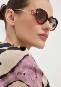 Vivienne Westwood ochelari de soare femei, culoarea maro imagine