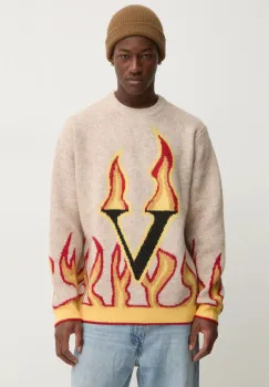 Volcom pulover x FERGUS PURCELL barbati, culoarea bej, A0732400 imagine