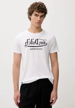 Von Dutch tricou din bumbac culoarea alb, cu imprimeu, VD.1.TSC.FIRST imagine