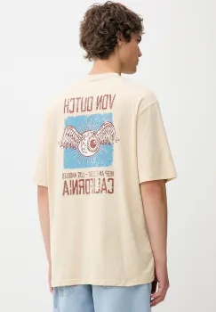 Von Dutch tricou din bumbac culoarea bej, cu imprimeu, VD.1.H.TR.LOS imagine