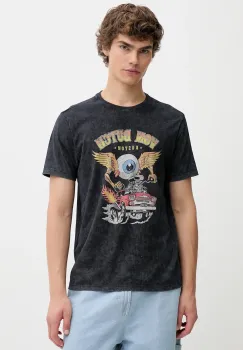 Von Dutch tricou din bumbac culoarea gri, cu imprimeu, VD.1.TR.CARS imagine