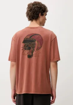 Von Dutch tricou din bumbac culoarea maro, cu imprimeu, VD.1.H.TR.FLASH imagine