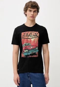 Von Dutch tricou din bumbac culoarea negru, cu imprimeu, VD.1.TR.FLAME imagine