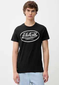 Von Dutch tricou din bumbac culoarea negru, cu imprimeu, VD.1.TRC.AARON imagine
