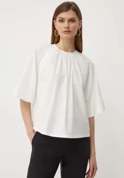 Weekend Max Mara bluza din bumbac femei, culoarea alb, neted, 2415161032600 imagine
