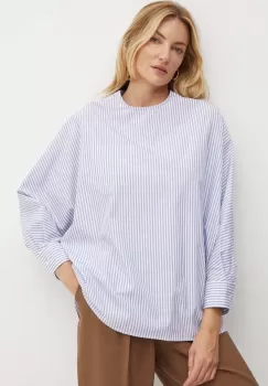 Weekend Max Mara bluza din bumbac femei, culoarea albastru marin, modelator, 2425116101600 imagine