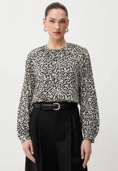 Weekend Max Mara camasa de matase CINEMA culoarea negru, cu un decolteu legat, relaxed, 2615111111600 imagine