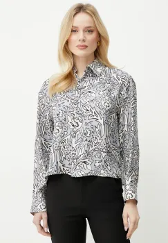 Weekend Max Mara camasa de matase femei, cu guler clasic, regular, 2515111131600 imagine