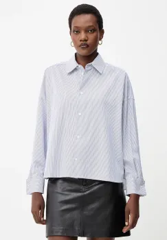 Weekend Max Mara camasa din bumbac ARTURO culoarea bleumarin, cu guler clasic, relaxed, 2525116042600 imagine