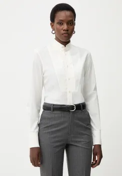 Weekend Max Mara camasa din bumbac BUTTERFLY culoarea bej, cu guler stand-up, regular, 2525116023600 imagine