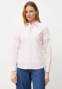 Weekend Max Mara camasa din bumbac femei, culoarea roz, cu guler clasic, regular, 2515111081600 imagine