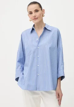 Weekend Max Mara camasa din bumbac ZAVORRA cu guler clasic, relaxed, 2525116121600 imagine